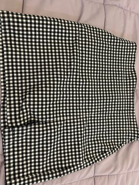 Shinestar Black and White Gingham Pencil Skirt